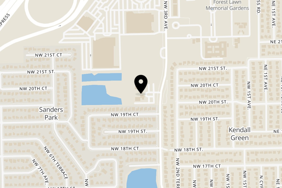 Map showing the location of Eben Ezer Bakery Pompano Beach on 2011 NW 3rd Ave in Pompano Beach